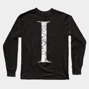 I in Roman White Marble Latin Alphabet Letter Sticker Long Sleeve T-Shirt